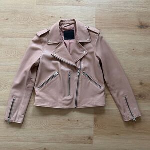 All Saints Dusty Pink Leather Moto Jacket - Like New